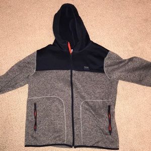 Gray and blue gap zip up hoodie